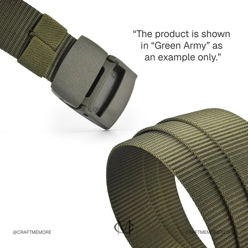 Vista 2 de CRAFTMEMORE Cinturón de nylon táctico de la web, 1,5 pulgadas de ancho, estilo militar con la hebilla plástica SPB7