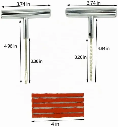 Vista 5 de Kit de tapones para neumáticos de alta resistencia, 26 piezas, kit universal de reparación de neumáticos, herramientas profesionales para neumáticos