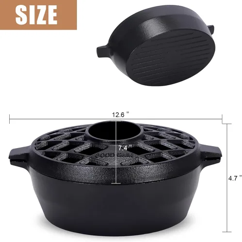 Vista 3 de G Good Gain Vaporizador para Estufa de Leña, Humidificador de Chimenea, Humidificador de Hierro Fundido para Estufa, Acabado Negro Mate, Resistente