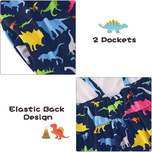 Vista 5 de Mono para bebé ZDFER con bolsillos mameluco diseño harén casual para el verano para niño de una pieza pantalón para niño con tirantes conjunto