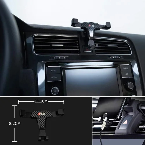 Vista 3 de Soporte para teléfono celular con cubierta de clip de ventilación ajustable para Volkswagen VW Golf 7 MK7 2014 2015 2016 2017 2018