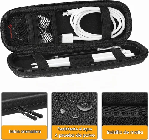 Vista 2 de Fintie - Funda de piel sintética para Apple Pencil Pro, USB-C/1ª/2ª generación Lightweight Protective Bag, Anti-Scratch, Fits Pen, USB Cable &