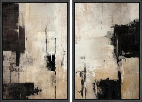 Vista 111 de MUDECOR Lienzo enmarcado para pared, bosque brumoso, reflejos, paisaje tranquilo, ilustraciones modernas, arte decorativo, bohemio, tranquilo/zen