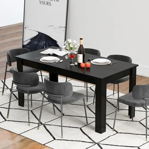 Vista 8 de Giantex Mesa de comedor para 6, mesa de cocina rectangular con capacidad de 330 libras, estructura estable, 63 pulgadas de largo x 31.5 pulgadas
