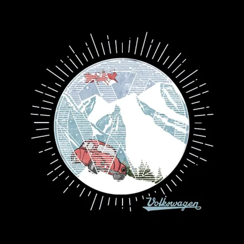 Vista 2 de Volkswagen Sudadera con capucha para mujer Christmas Beetle Snowy Mountains