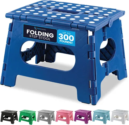 Vista 27 de Handy Laundry Taburete plegable de paso - Taburete plegable lo suficientemente resistente para apoyar a adultos y lo suficientemente seguro
