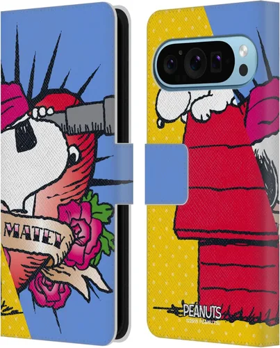 Vista 25 de Head Case Designs Officially Licensed Peanuts Charlie & Woodstock Nap Halfs and Laughs Leather Wallet Case Compatible with Google Pixel 8