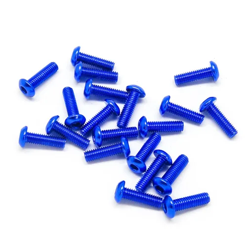 Vista 5 de 20pcs M3x10mm Tornillos de cabeza de botón 6063 Aluminio Hex Socket (colores anodizados) (negro)