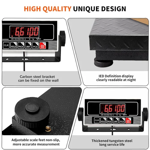 Vista 10 de MEIYA Báscula de envío resistente, báscula de plataforma industrial de 660