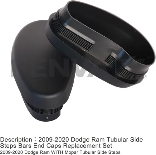 Vista 4 de Juego de tapas ovaladas para estribos laterales tubulares, juego de tapas de repuesto para Dodge Ram 2009-2020 con escalones laterales tubulares