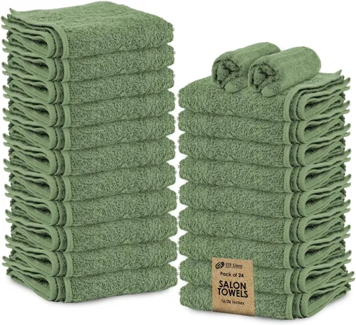 Vista 9 de Paquete de 24 Toallas de Mano Arena 100% Algodón Toalla de Spa – 16x26 pulgadas Toallas Faciales Altamente Absorbentes Gimnasio, Toalla para Cabello