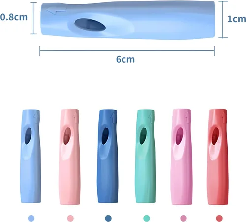 Vista 4 de Agarre ergonómico para lápices, extensor y tapa 3 en 1, paquete de 6 compañeros de silicona para lápices de escritura a mano para niños y adultos