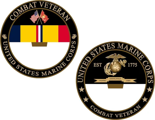 Vista 5 de USMC Combat Veterano Abrebotellas Moneda - Moneda de desafío del Cuerpo de Marines