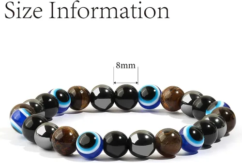 Vista 14 de Triple Protection Bracelet, CARPDIM Evil Eye bracelet and Black Obsidian evil eye Beads Bracelet for Men Women Healing Bracelets Bring Good Luck