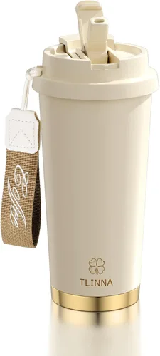 Vista 12 de [Tapa 2 en 1] Taza de viaje, taza de café, taza de café, revestimiento de cerámica forrada, acero inoxidable 316, sin BPA, vaso aislado al vacío