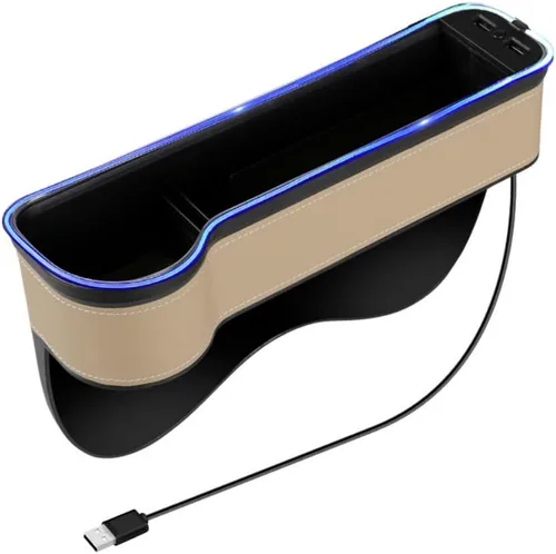 Vista 12 de Tumecos Organizador de espacio para asiento de automóvil con luz multifuncional con portavasos pequeño, organizador de asiento de automóvil, relleno