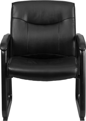 Vista 7 de Flash Furniture HERCULES Series Big & Tall - Silla de recepción lateral ejecutiva LeatherSoft negra de 500 libras con base de trineo