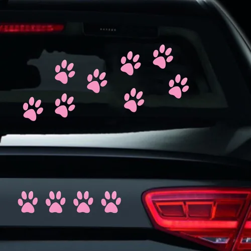 Vista 16 de Juego de 12 calcomanías de vinilo con estampado de patas de perro, calcomanías de vinilo para ventana de coche, laptop, motocicleta, camión