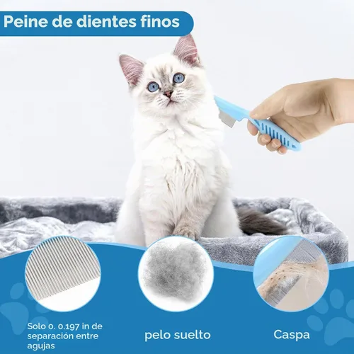 Vista 7 de Cepillo para Perros Kit de Aseo para Perros 6 Piezas Cepillo para Perros para Muda de Pelo-Cepillos para Perros para Aseo, Peine Desenredante