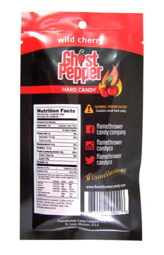 Vista 4 de Spicy Ghost Pepper Cherry - Caramelo duro con sabor a cereza, 1.5 onzas (sandía)