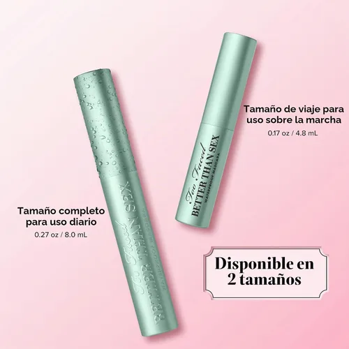 Vista 7 de Too Faced Better Than Sex Waterproof Mascara Volume + Length with Hourglass Brush