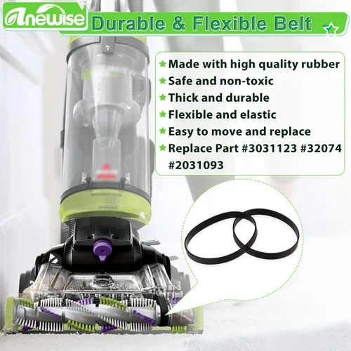 Vista 4 de Anewise Filtro y correa de repuesto para Bissell 2258 2492 2252 2254 2489 2486 2260 para aspiradora giratoria Cleanview Powerlifter Rewind
