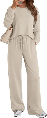 Vista 10 de AUTOMET - Conjunto deportivo de 2 piezas para mujer, atuendo a juego, sudadera para viajar, ropa de moda de otoño