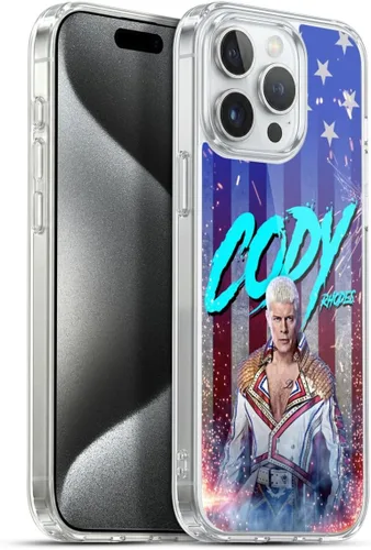 Vista 17 de Head Case Designs Funda de gel suave con licencia oficial de la WWE American Nightmare Flag Cody Rhodes Graphics compatible con Apple iPhone 7