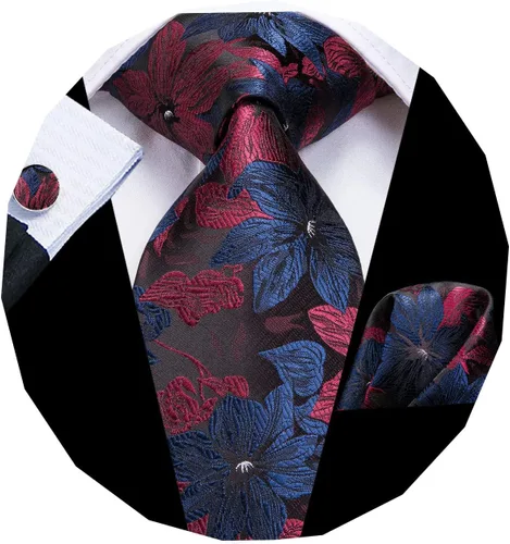 Vista 11 de Dubulle Corbata tejida de cachemira para hombre y gemelos de pañuelo para hombre, conjunto de gemelos para boda formal y negocios