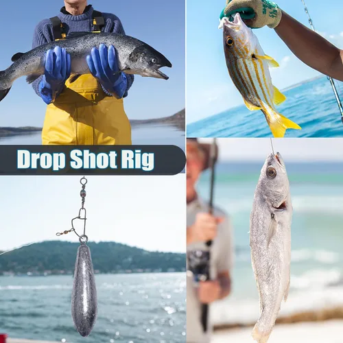 Vista 9 de Pesas de pesca Drop Shot Sinkers para pesca de agua dulce en agua salada