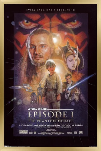 Vista 14 de Trends International Star Wars: The Phantom Menace - Póster de pared de una hoja, 14.725 x 22.375 pulgadas, versión enmarcada de madera de granero