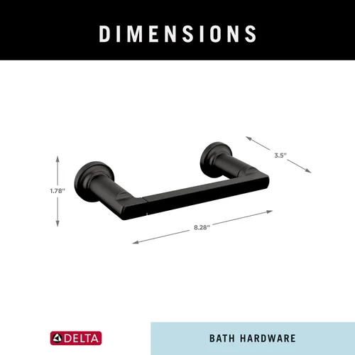 Vista 6 de Delta Soporte de papel higiénico giratorio Negro mate Soporte de pared Accesorios de baño Tetra