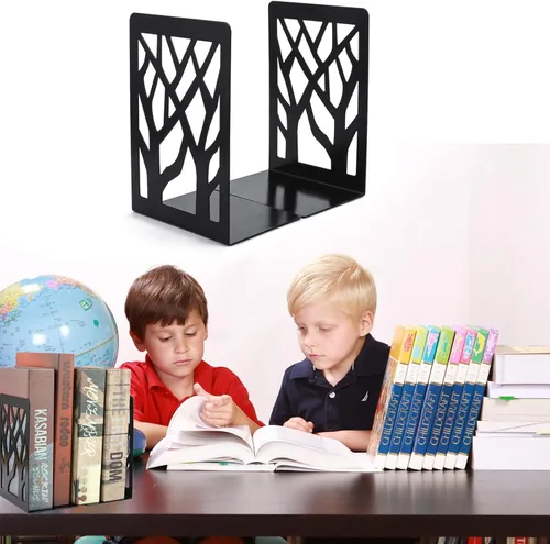 Vista 3 de MSDADA Sujetalibros, sujetalibros, extremos de libros para estantes, extremos de libros para libros pesados, sujetalibros, soporte para estantes