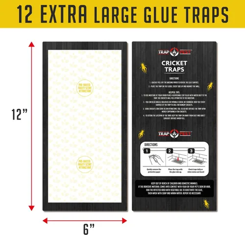 Vista 7 de Trampas para grillos de interior (12 trampas) Trampas adhesivas extra grandes para insectos - Trampas adhesivas extra pegajosas no tóxicas