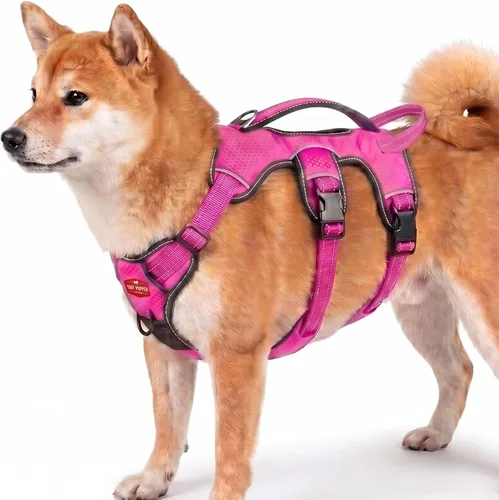 Vista 20 de Tuff Pupper Arnés para perro sin escape a prueba de escape, arnés ajustable de 5 puntos para perros, arneses acolchados para perros, arneses