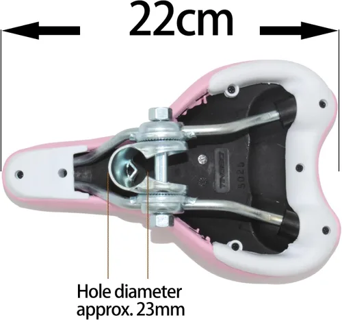 Vista 6 de Sillín de bicicleta para niños con diseño de conejo, asiento de bicicleta acolchado de espuma para bicicletas de 12 a 20 pulgadas, se adapta a