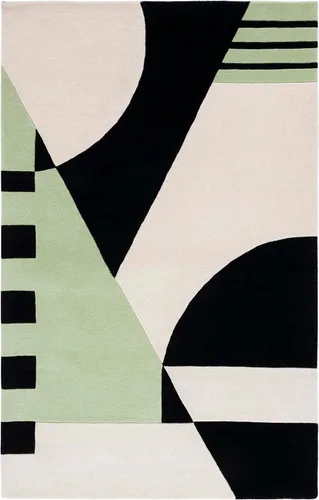 Vista 13 de SAFAVIEH Rodeo Drive Collection - Alfombra de pasillo, 2 pies 3 pulgadas x 8 pies, negro y verde, hecho a mano, lana abstracta moderna de mediados
