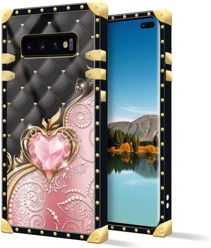 Vista 7 de Funda compatible con Samsung Galaxy S10 Plus, J Crown Queen con estampado de leopardo de lujo, elegante, suave, TPU a prueba de golpes, protección