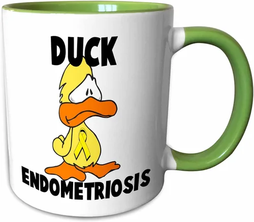 Vista 12 de 3dRose Duck Endometriosis Awareness Ribbon Cause Design 15oz Two-Tone Black Mug