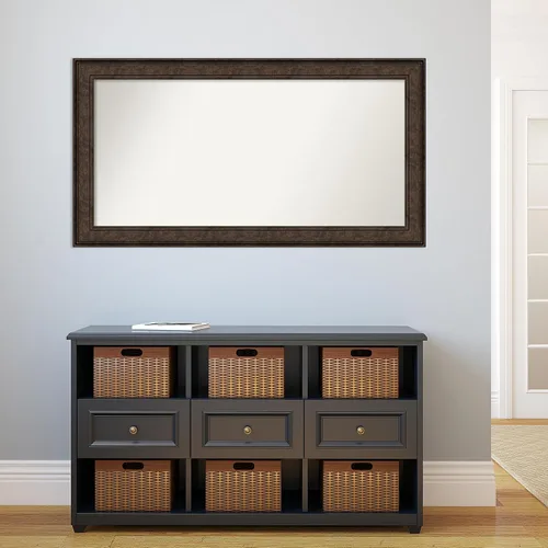 Vista 962 de Amanti Art Espejo de pared personalizado no biselado (25 x 25 pulgadas), marco de bronce acentuado, varios tamaños personalizados, espejo de baño