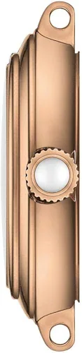 Vista 4 de Tissot mujer Bellissima 316L caja de acero inoxidable con revestimiento PVD oro rosa reloj vestido marrón T1260103601300