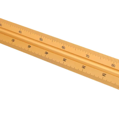 Vista 7 de Concave Scale Ruler, Aluminum Construction (Gold)