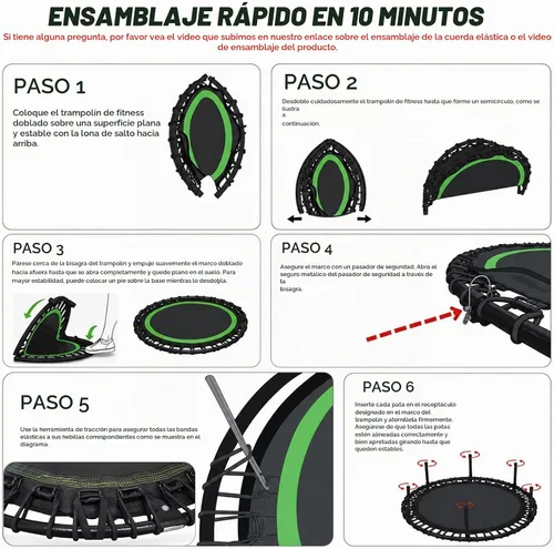 Vista 7 de ACWARM HOME Mini trampolín rebote de 40 pulgadas para adultos, carga de 440