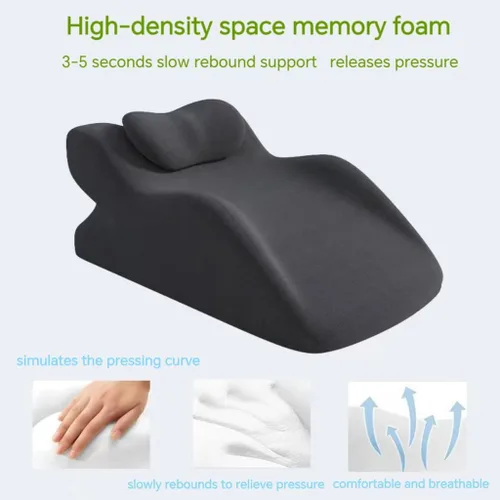 Vista 8 de Almohada multifuncional con respaldo ergonómico de cuña con amplias aplicaciones, cojín de espuma viscoelástica para dormir y leer, almohada Gris