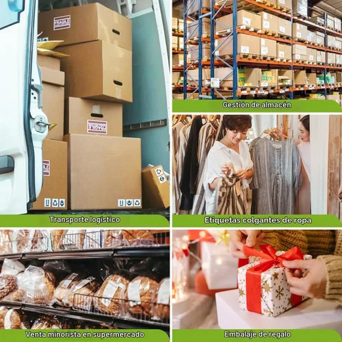 Vista 6 de Etiqueta térmica directa de 2 x 1 pulgadas, papel para códigos de barras, franqueo, dirección, perforada y compatible con impresoras Rollo, Zebra