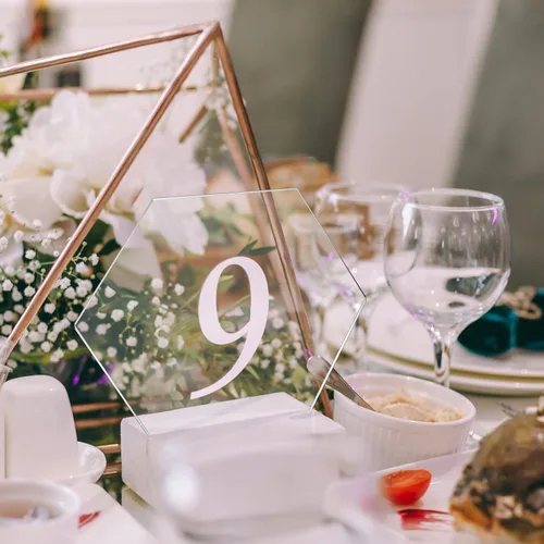 Vista 5 de Chunful - 120 tarjetas de acrílico transparente con nombre en blanco Tabla de asientos de número de mesa para banquete de boda, mesa de cena
