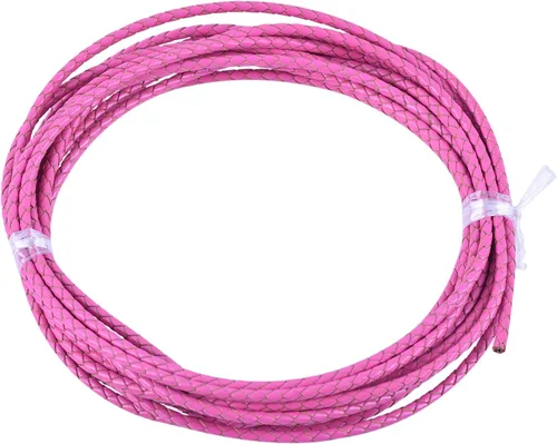 Vista 20 de 2 yardas 8.0mm Cordón redondo de cuero trenzado auténtico marrón antiguo para corbata de bolo
