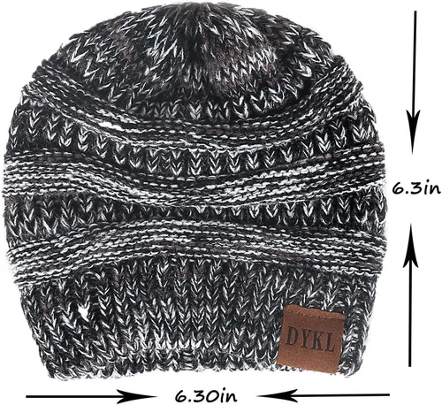 Vista 2 de Gorros de punto cálidos de invierno para niños y niñas, gorros suaves para bebés y niñas