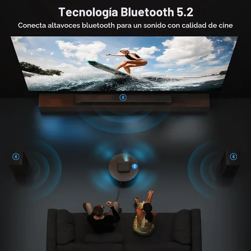 Vista 5 de HAPPRUN Proyector inteligente Full HD con aplicación de transmisión Negro