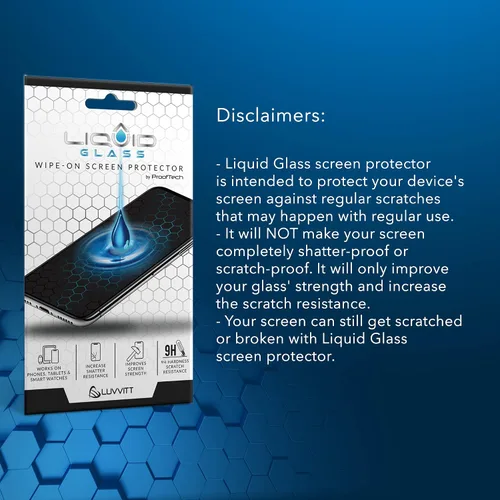 Vista 6 de LIQUID GLASS Protector de Pantalla Líquido Resistente a Arañazos y Roturas Protección Nano para Todos los Teléfonos Tabletas Relojes Inteligentes